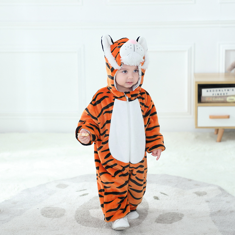 Cotton Baby Onesies Zipper - Animal Tiger Baby Clothes Kigurumis Halloween