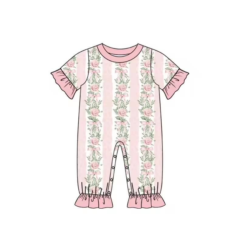 New Born Baby Girl Bow Pattern - Cotton Baby Onesies Zipper review and price