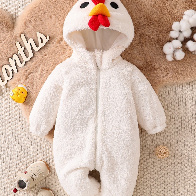 Newborn Baby White Chicken Rom - Cotton Baby Onesies Zipper review and price