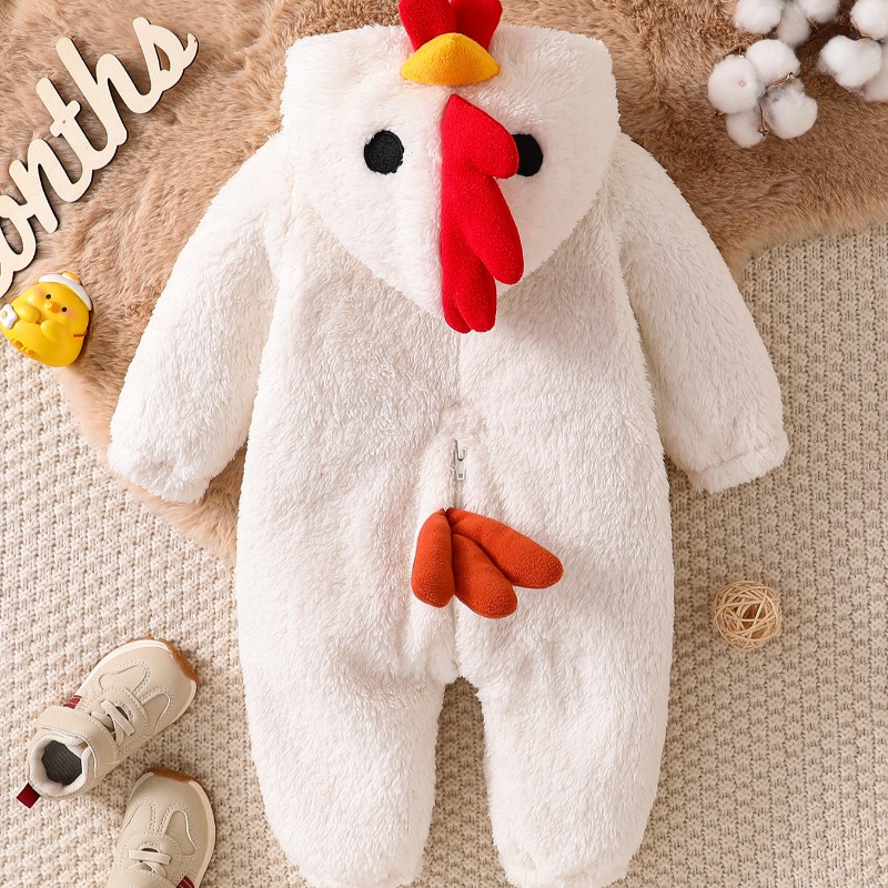 Newborn Baby White Chicken Rom - Cotton Baby Onesies Zipper review and price
