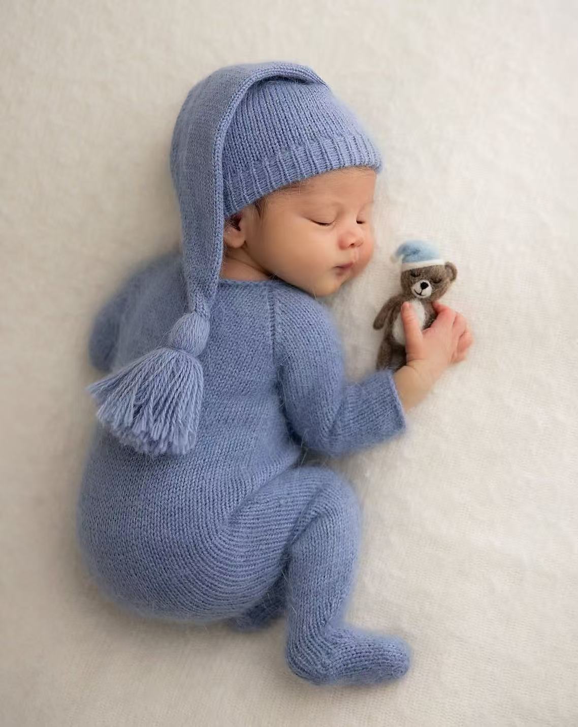 Newborn Baby Knitted Romper an - Infant Photography Props Outfit review and price